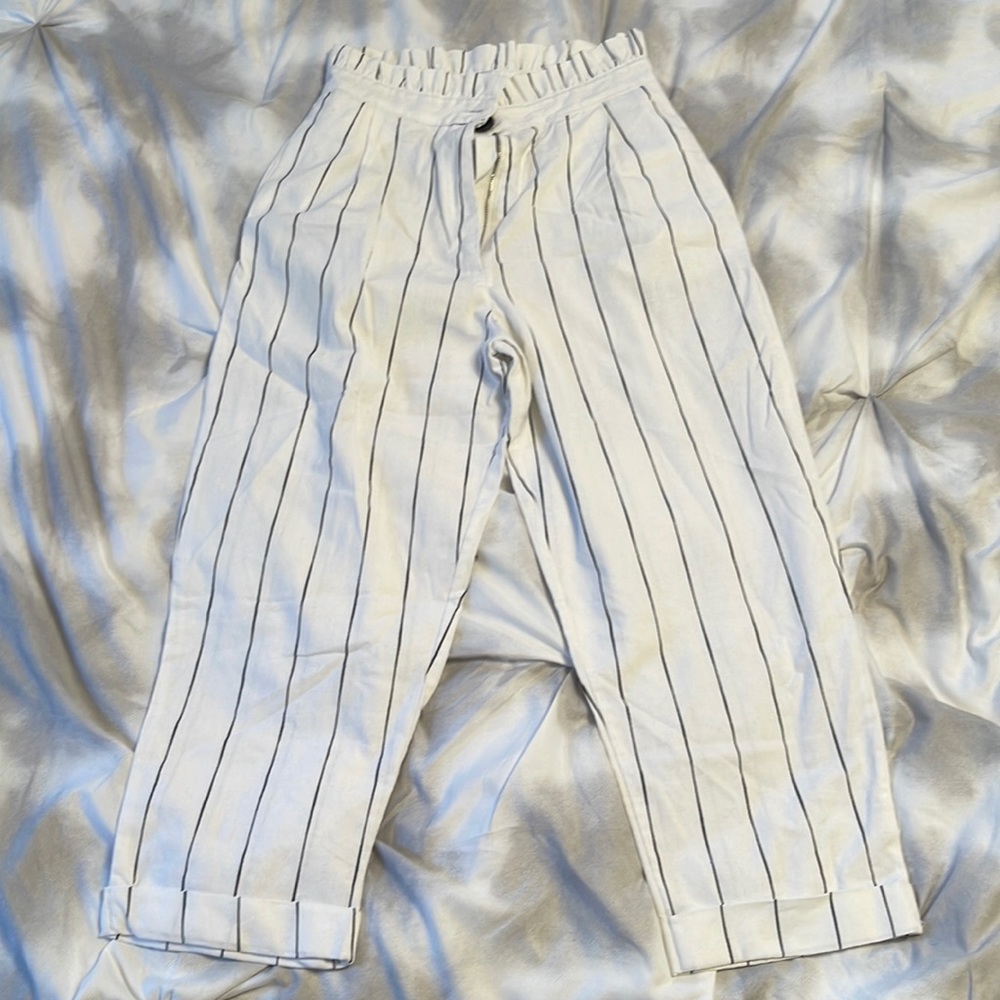 White striped pants